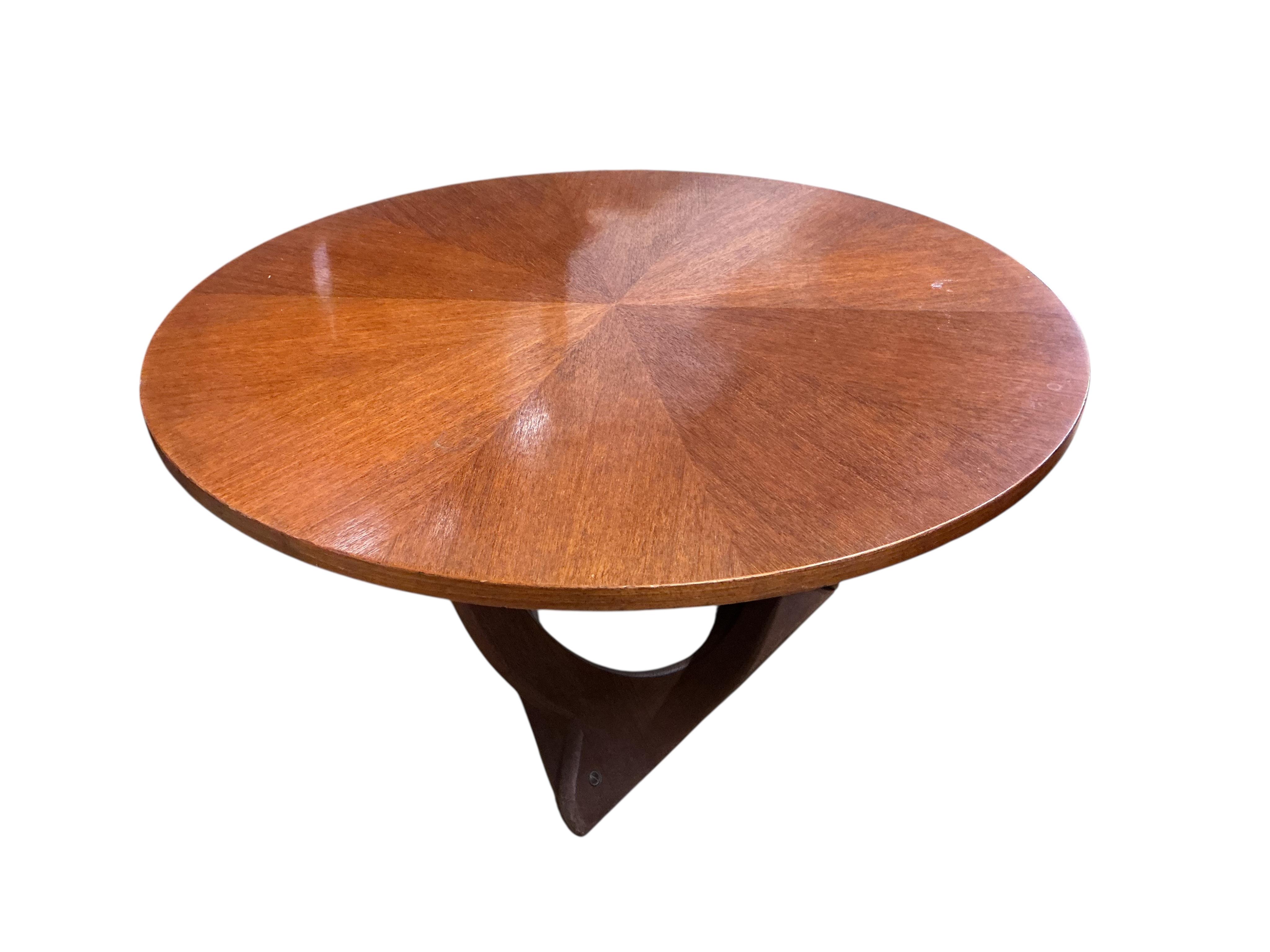 Soren Georg Jensen for Kubus, a mid century circular teak coffee table, diameter 79cm, height 40cm